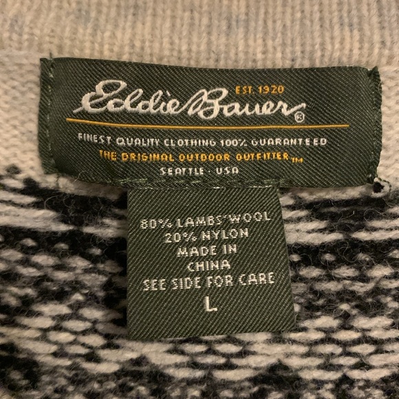 Eddie Bauers Women’s Crew-Neck Lambswool Long Sleeve Cardigan Cottage Core SZ L - Picture 8 of 12